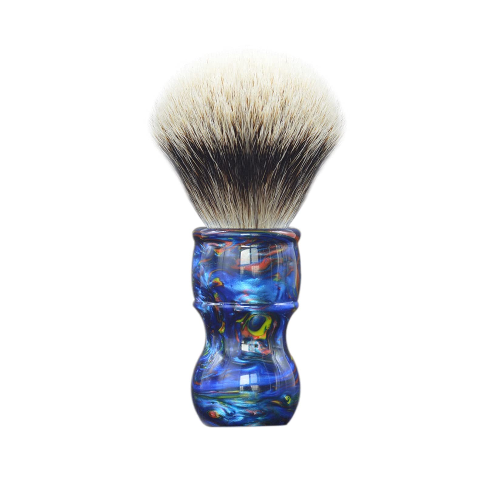 AnSafe Brocha de Afeitar Hecho a Mano Compacto Barba Espuma Cepillo Mango de Resina Pelo de tejón Puro Hombre Brocha de Afeitar húmeda