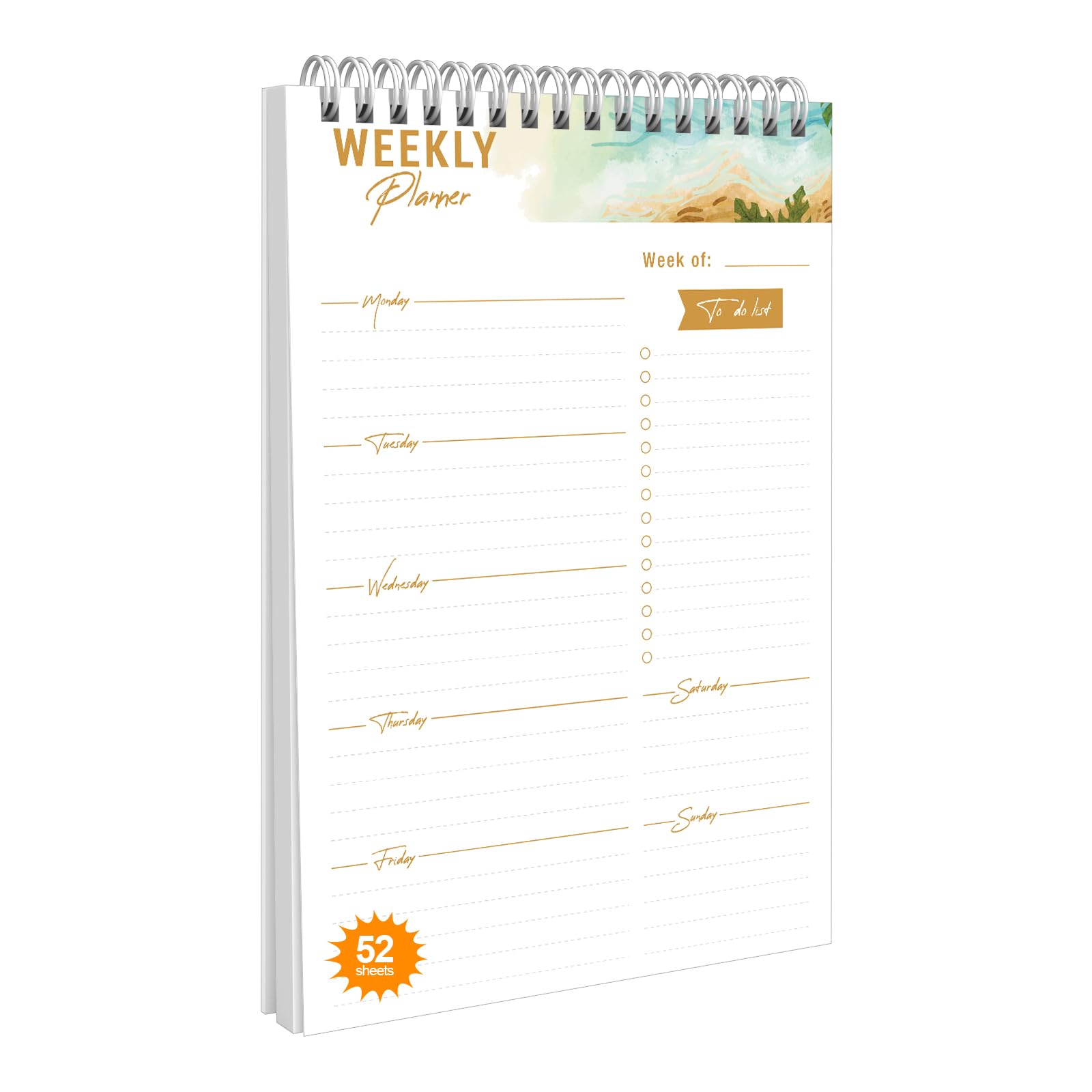 Planning Settimanale Da Tavolo, 52 Pagine B5 To Do List Pad, 17.6 x 25 cm, Planner Settimanale Scrivania，Planner Giornaliero，Blocchi Per Appunti Giornalieri Con Lista Delle Cose Da Fare, B5-KA