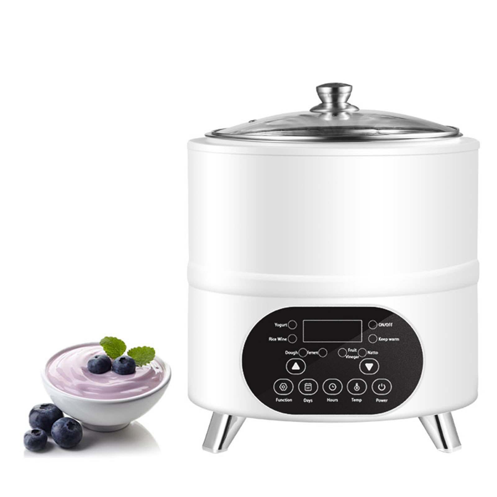 Máquina Fermento Yogur,Multifuncional Máquina Yogur 8l,Fermentación Temperatura Constante 360°,para Producción Yogur En Grandes Cantidades White-12L