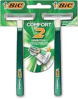 BIC Aparelho De Barbear Comfort 2 Lâminas Pele Sensível 835385 Com Fita Lubrificante Verde Pacote De 2
