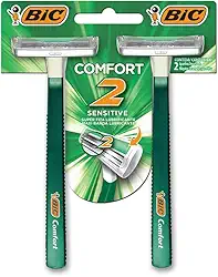 BIC Aparelho De Barbear Comfort 2 Lâminas Pele Sensível 835385 Com Fita Lubrificante Verde Pacote De 2