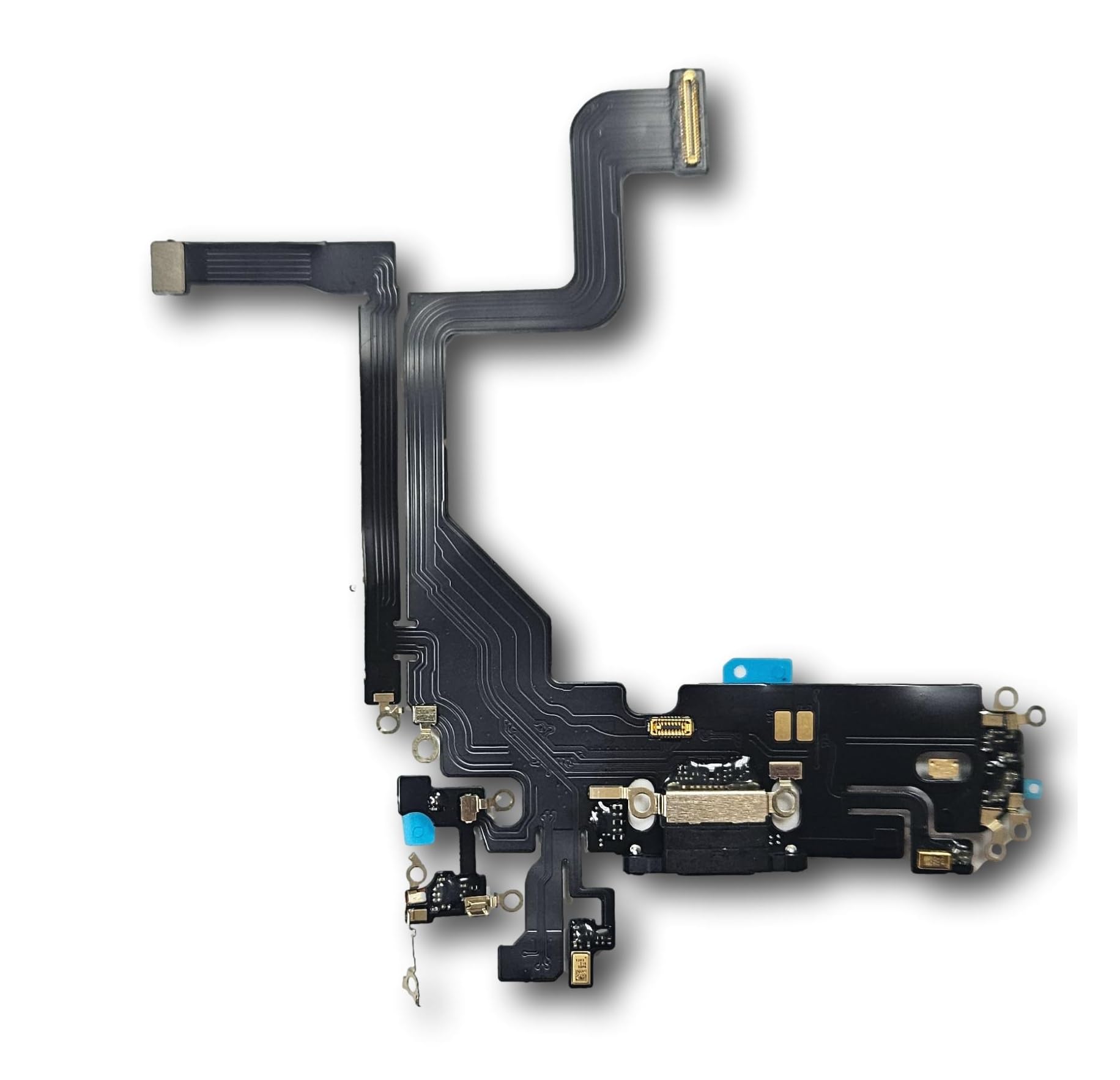 Conector de Carga de Repuesto Compatible con iPhone 13 Pro - Dock de repeusto con Cable Flex - Negro