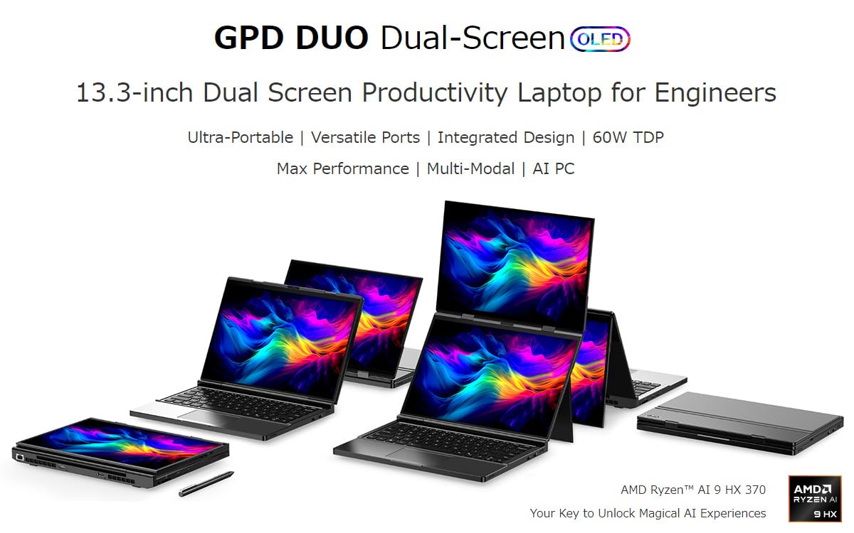 Amazon.co.jp: GPD DUO 2画面ノートPC メモリ64GB ストレージ2TB