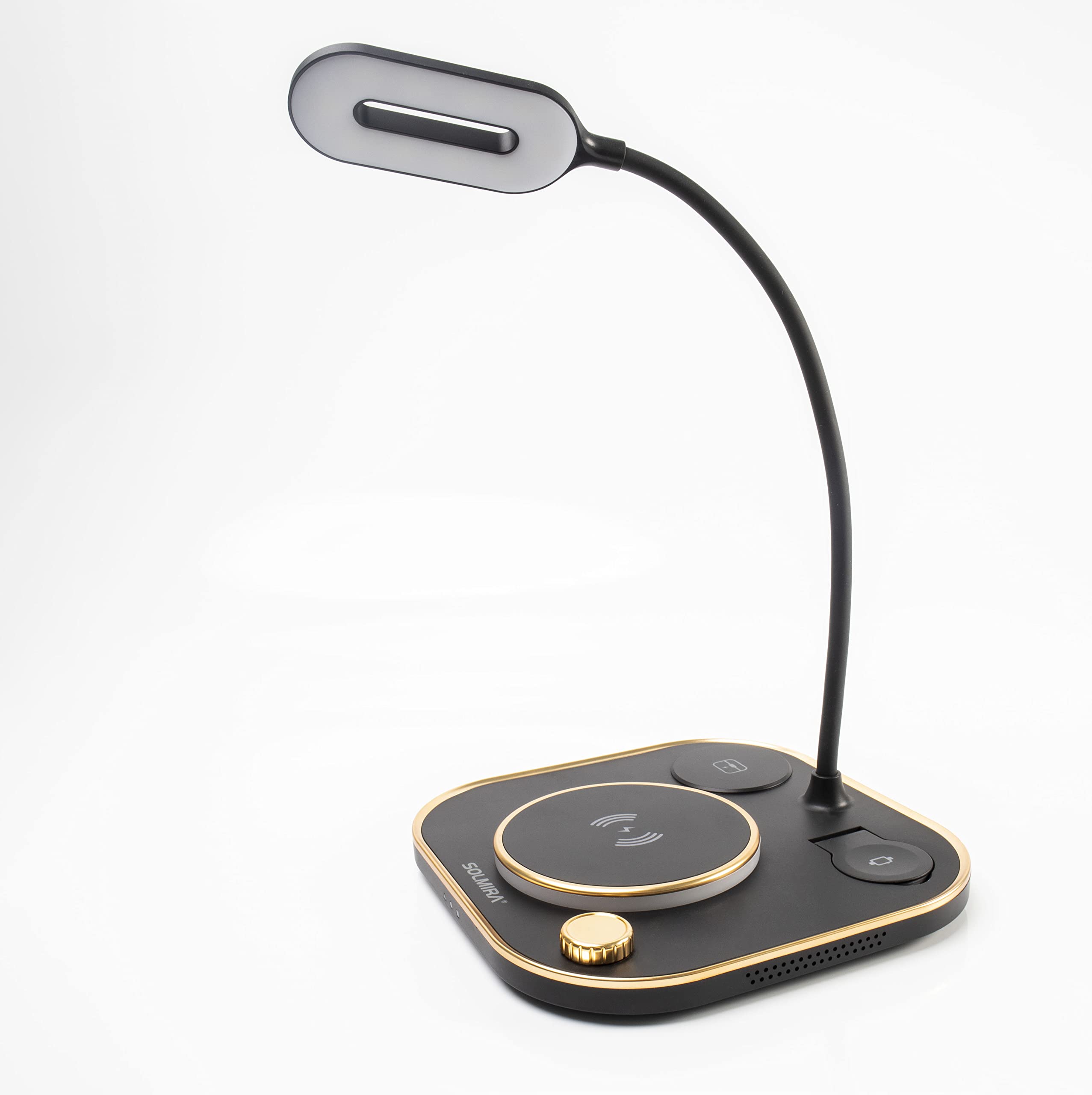 SOLMIRA Czarna Szybka Podstawa ładująca 15W 3 w 1 ze światłem, Smartphone, iPhone, Samsung, Xiaomi, Huawei, Oppo, One Plus, Apple Watch i Airpod