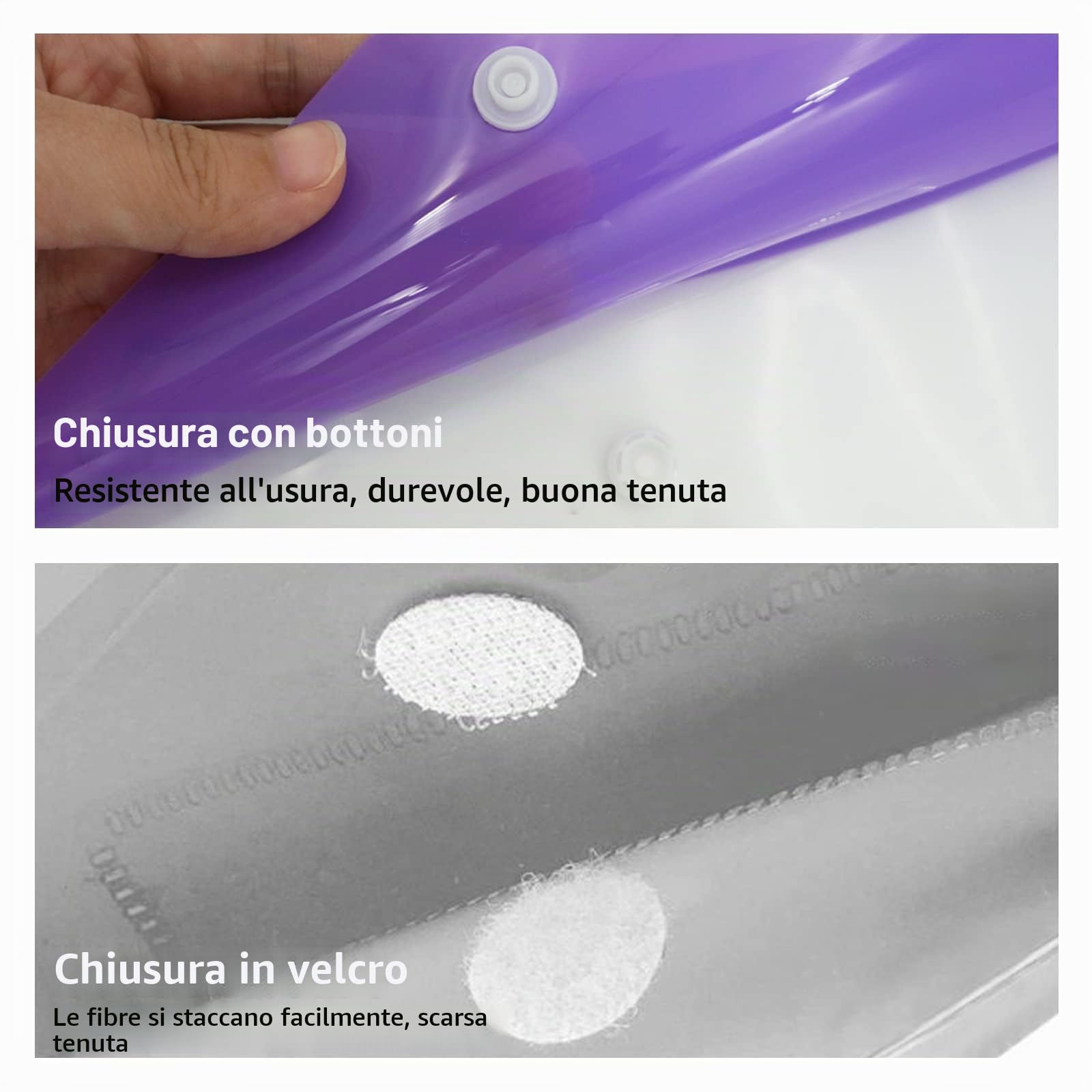 Ansook 14 Pezzi A4 Tasche Espandibili, Portafogli e Cartelle in Plastica, Custodia Transparente A4 con Bottoni Automatici ed Etichette, 7 Colori
