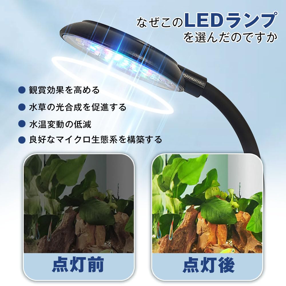 Amazon.co.jp: JetWave 水槽ライト クリップ式 LED40灯 高輝度