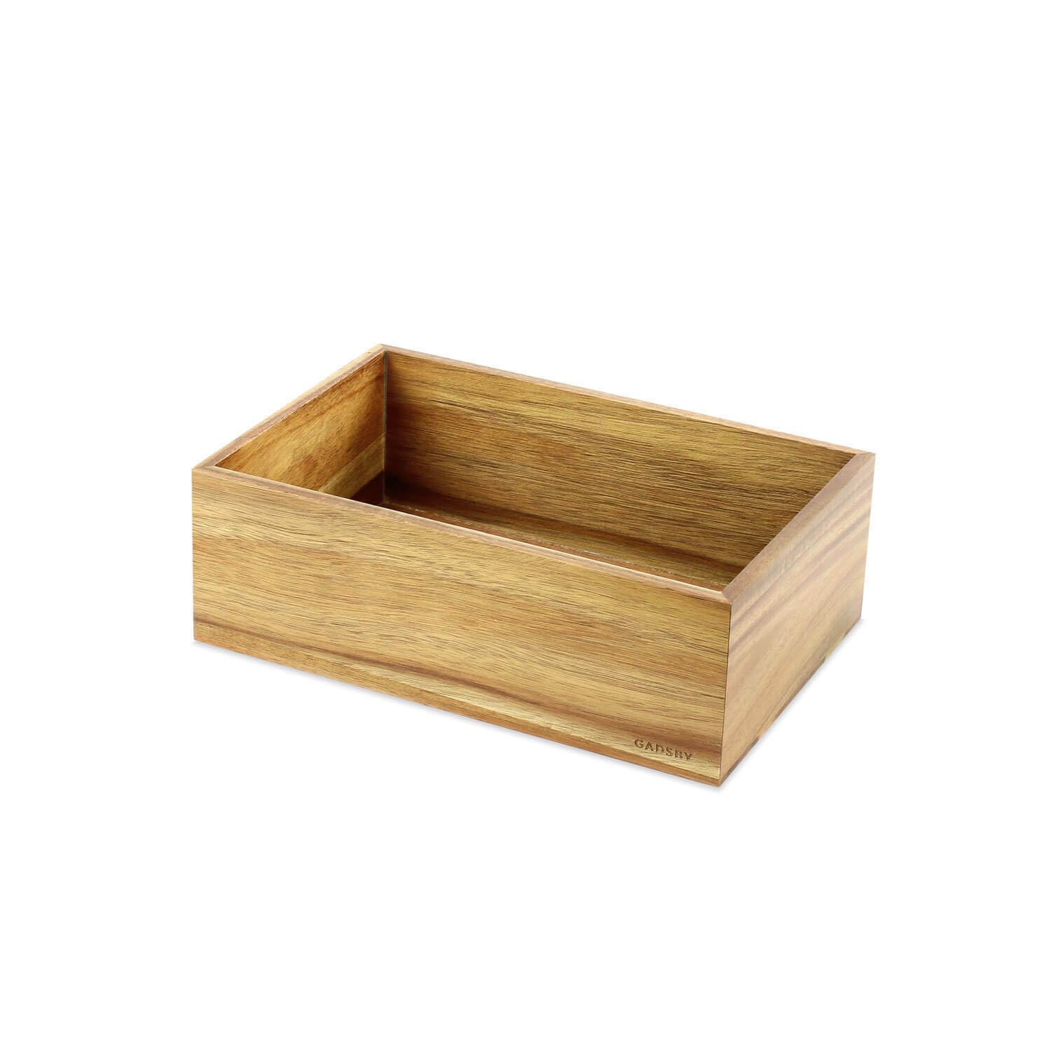 Gadsby 30 x 20 cm Acacia Wooden Storage Crate Shelf Storage Box