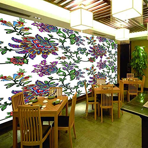 Papier peint mural fleurs colorées pour rénovation rapide - 4