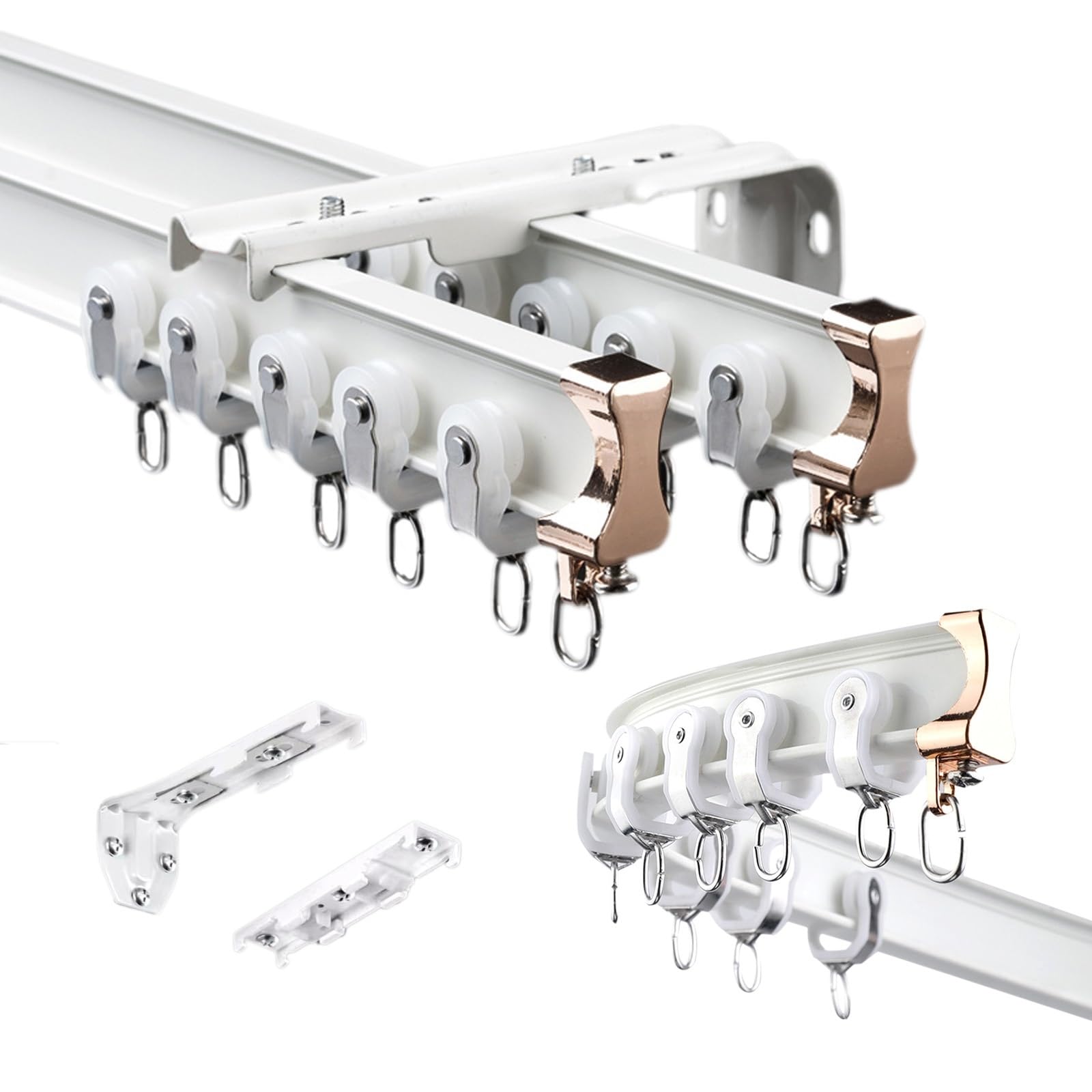 Tringle à rideau flexible double voie pour séparateur de pièce