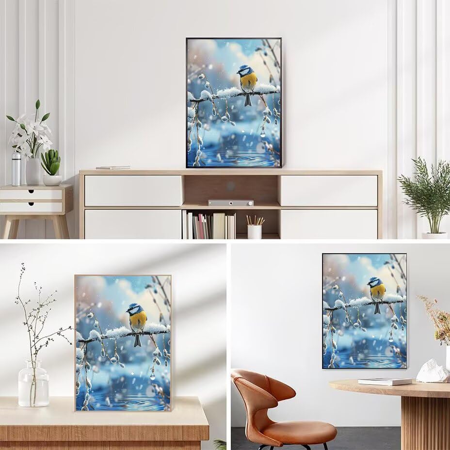 Broderie Diamant kit Complet Oiseaux 50x65cm Diamond Art