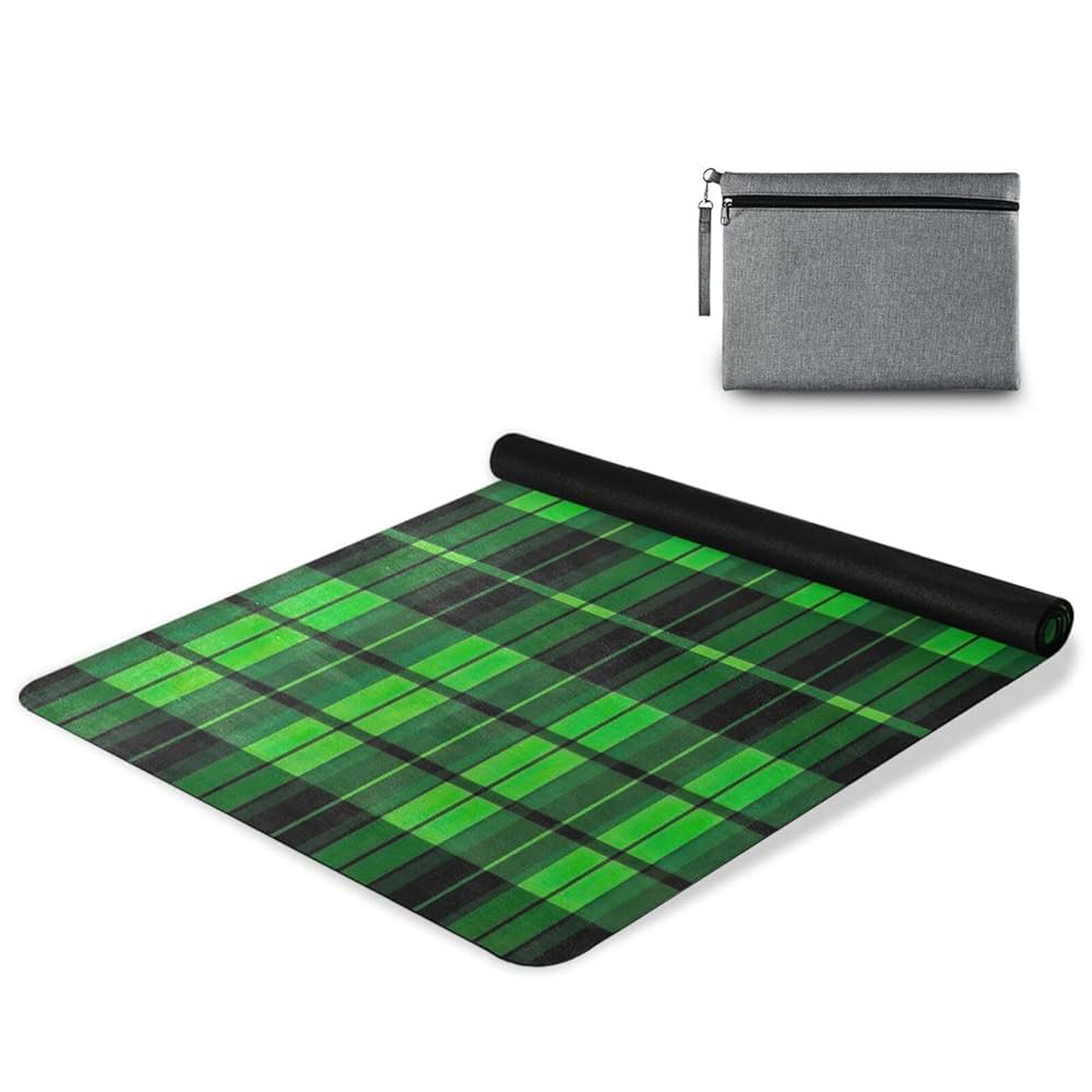 Amazon.com : GUIJI Green Square Rubber Yoga Mat, Non Slip