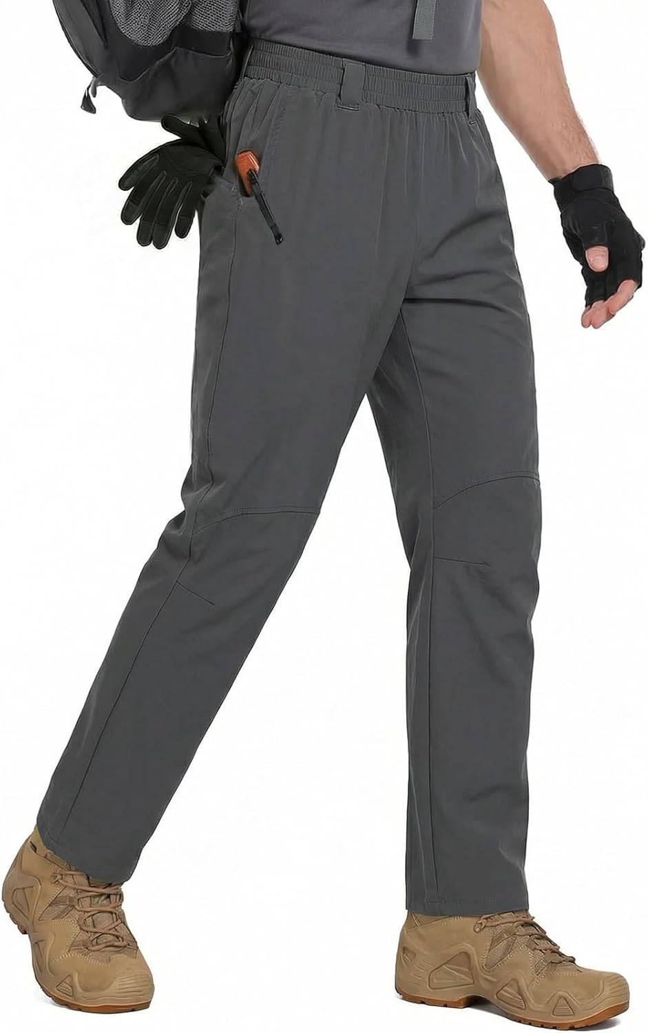 Auxo Mens Hiking Pants Ripstop Water Resistant Quick Dry Cargo Work Pants Lightweight Breathable Outdoor Tactical Pants