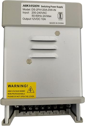 HIKVISION 8 Channel 12V 10A Switch Power Supply CCTV/SMPS DS-2FA120A-DW-IN + USEWELL DC Connector
