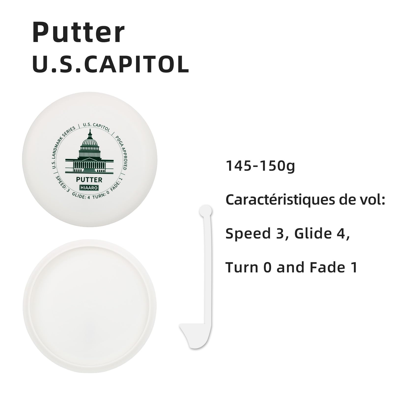 Kit de Disc Golf pour Débutant | Série U.S. Landmark | Classe 150, 145-150g | Homologué par la PDGA | Comprend 2Driver, 2Mid-Range, 2Putter, 1Mini Marqueur