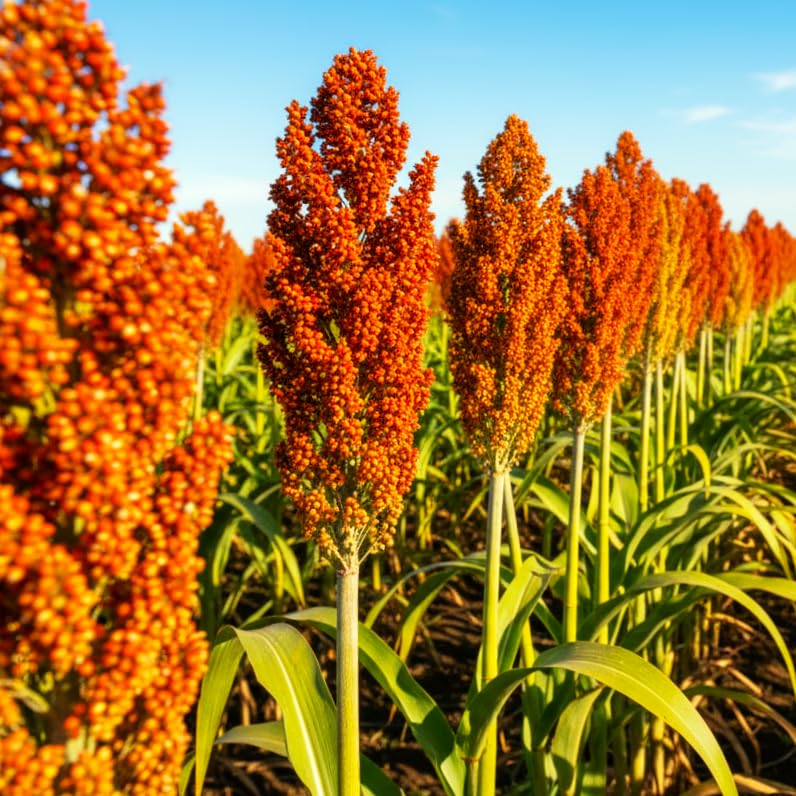 TomorrowSeeds - Rox Orange Syrup Cane Sorghum Seeds - 500+ Count - for 2026 Planting Sorghum Bicolor Sugar Millet Forage Broom Corn Decoration Flower Grain Amber Grow Your Own Home Farm Patio Healthy