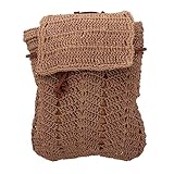 Toyvian Bolso Mujer Verano de Paja Trenzado Ligero y Pequeño Bolso Hombro y Mochila Saco para Playa Almacenamiento Compacto para Móvil y Cosméticos Regalo para Amigas