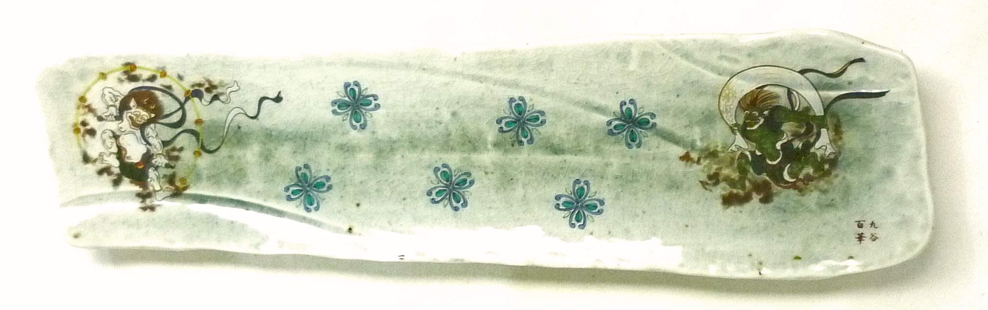 ??? Kutani-ware dish Fijin Raisjin Back Painting