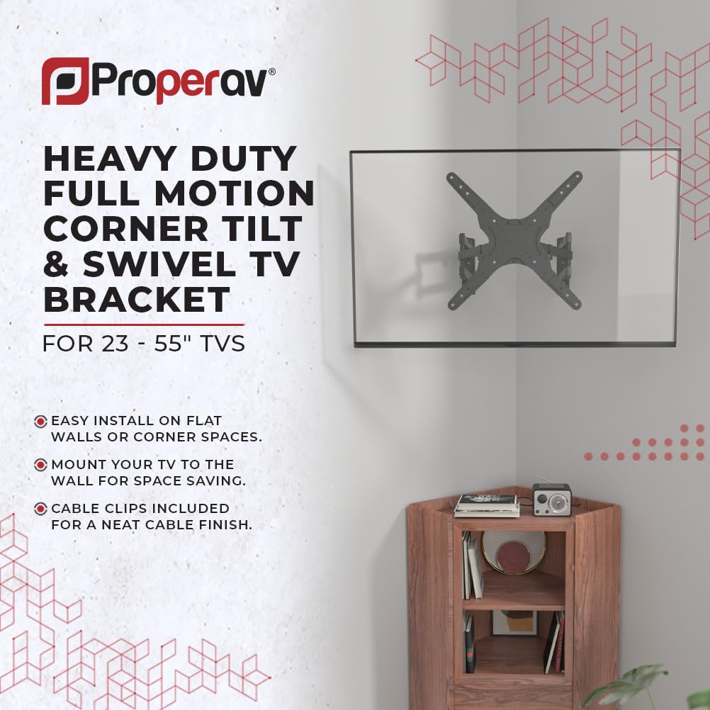 Properav Soporte de Pared Universal de Movimiento Completo para televisores de 23 Pulgadas, 28 Pulgadas, 32 Pulgadas, 40 Pulgadas, 42 Pulgadas, 43 Pulgadas, 48 Pulgadas, 50 Pulgadas, 55 Pulgadas,