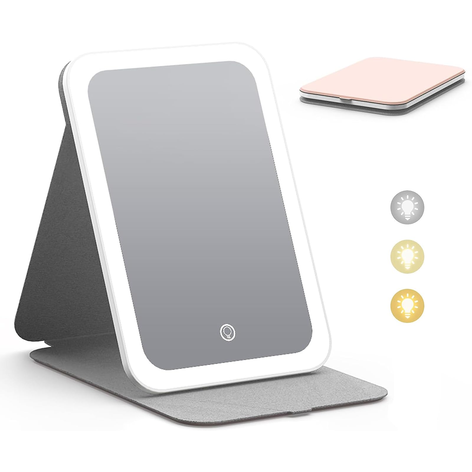 Amazon.co.jp: 女優ミラー 卓上ミラー 化粧鏡 携帯型 ミラー LED