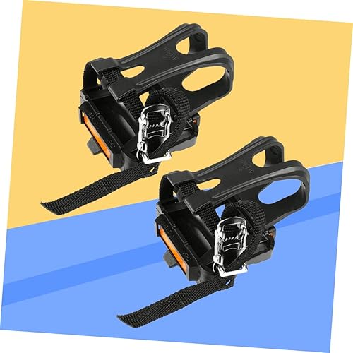Miniatura 7 de BESPORTBLE Correa para pedal de bicicleta, clip de nailon para el dedo del pie para carretera montaña negro agujero reflectante ajuste pedales