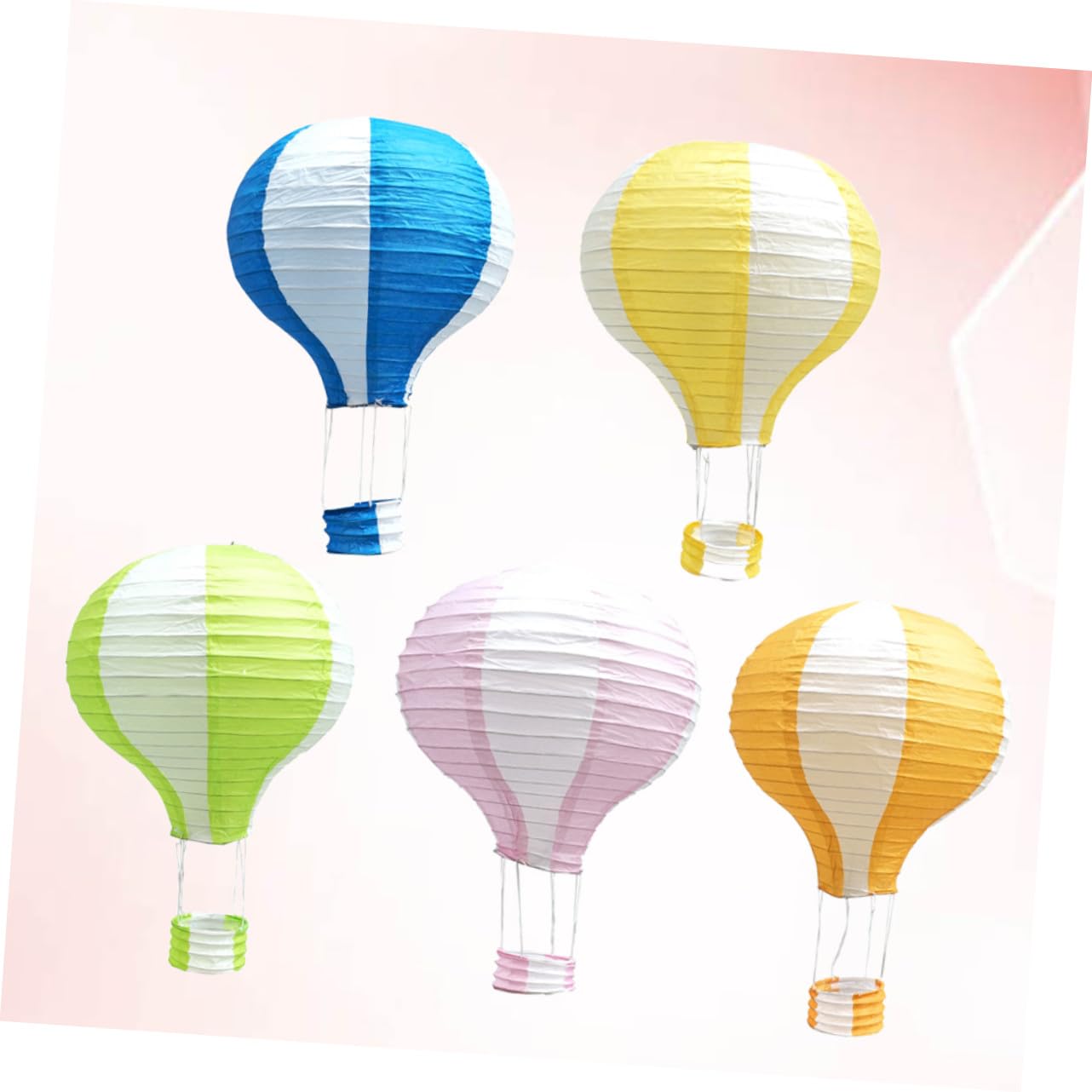 iplusmile 5pezzi Lanterne di Carta Palloncini da Appendere Lanterne di Carta per Feste ad Aria Calda Colorate Strisce