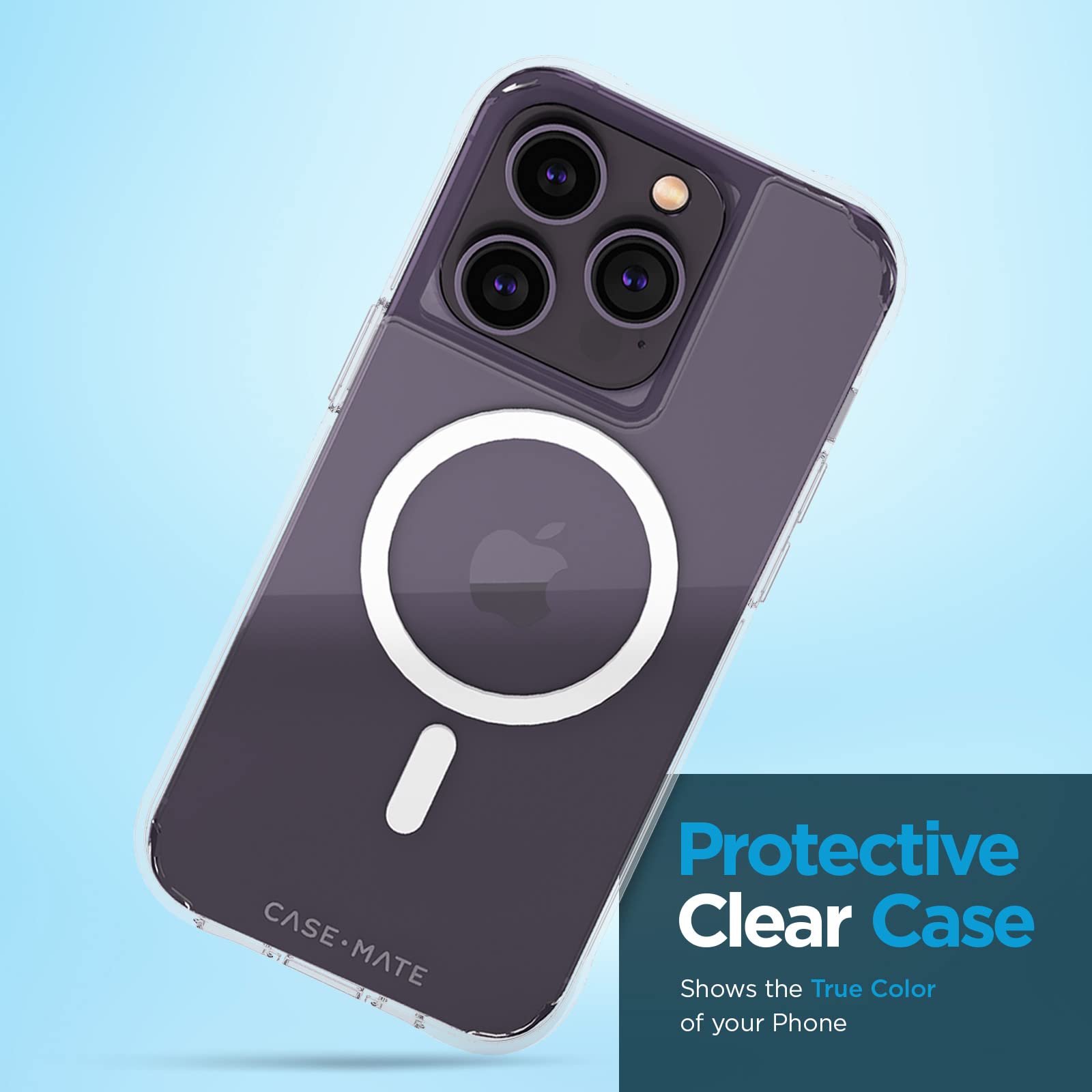 Case-Mate Tough Clear Plus MagSafe Case custodia protettiva compatibile con Apple iPhone 14 Plus custodia trasparente [Materiale riciclato | 4,6 m protezione contro le cadute | Anello di ricarica