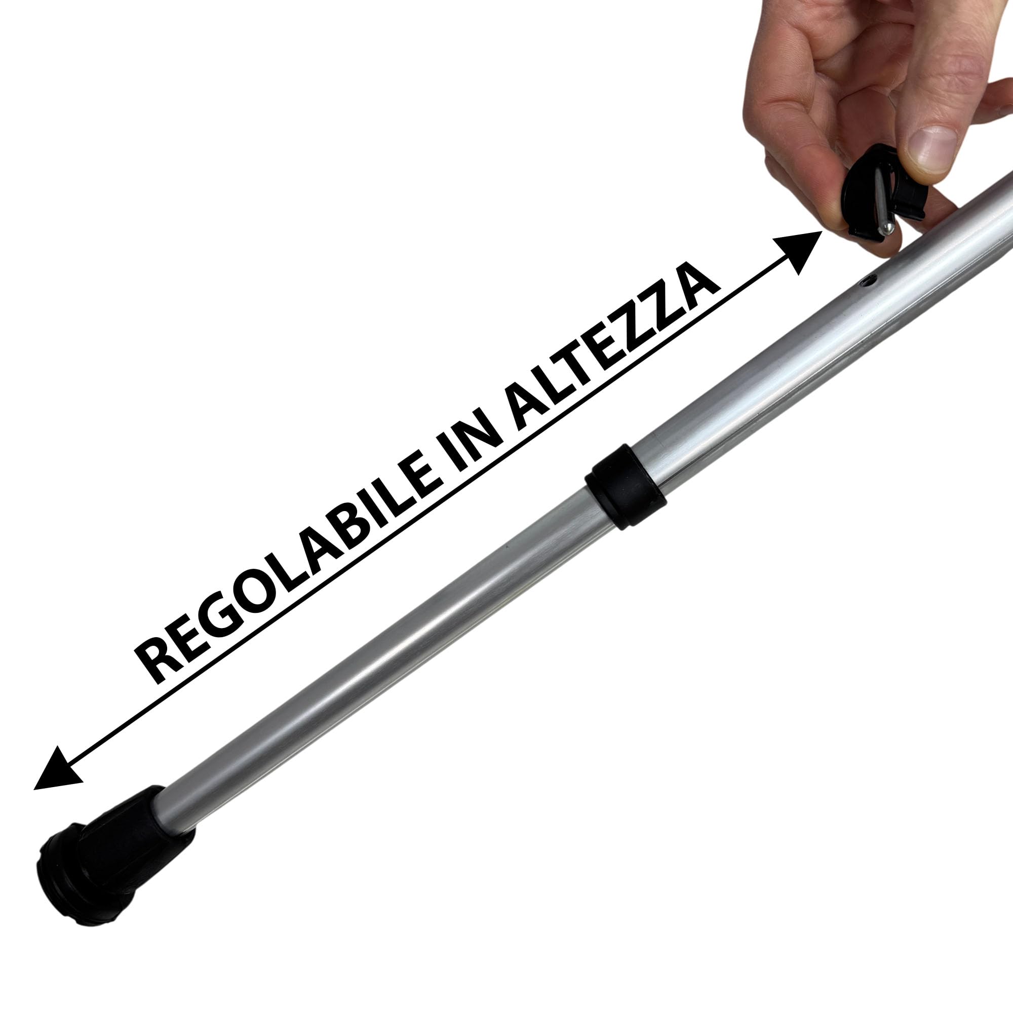 Stampelle Ortopediche Regolabili in altezza (2 unità) Ultraleggere, Stampelle Canadesi, Stampelle antiscivolo (NERO)