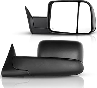 ECCPP Tow Mirrors Replacement fit for 2009-2015 for Dodge for Ram Truck Pickup Black Manual Towing Side View Mirrors Pair Passenger & Driver Side