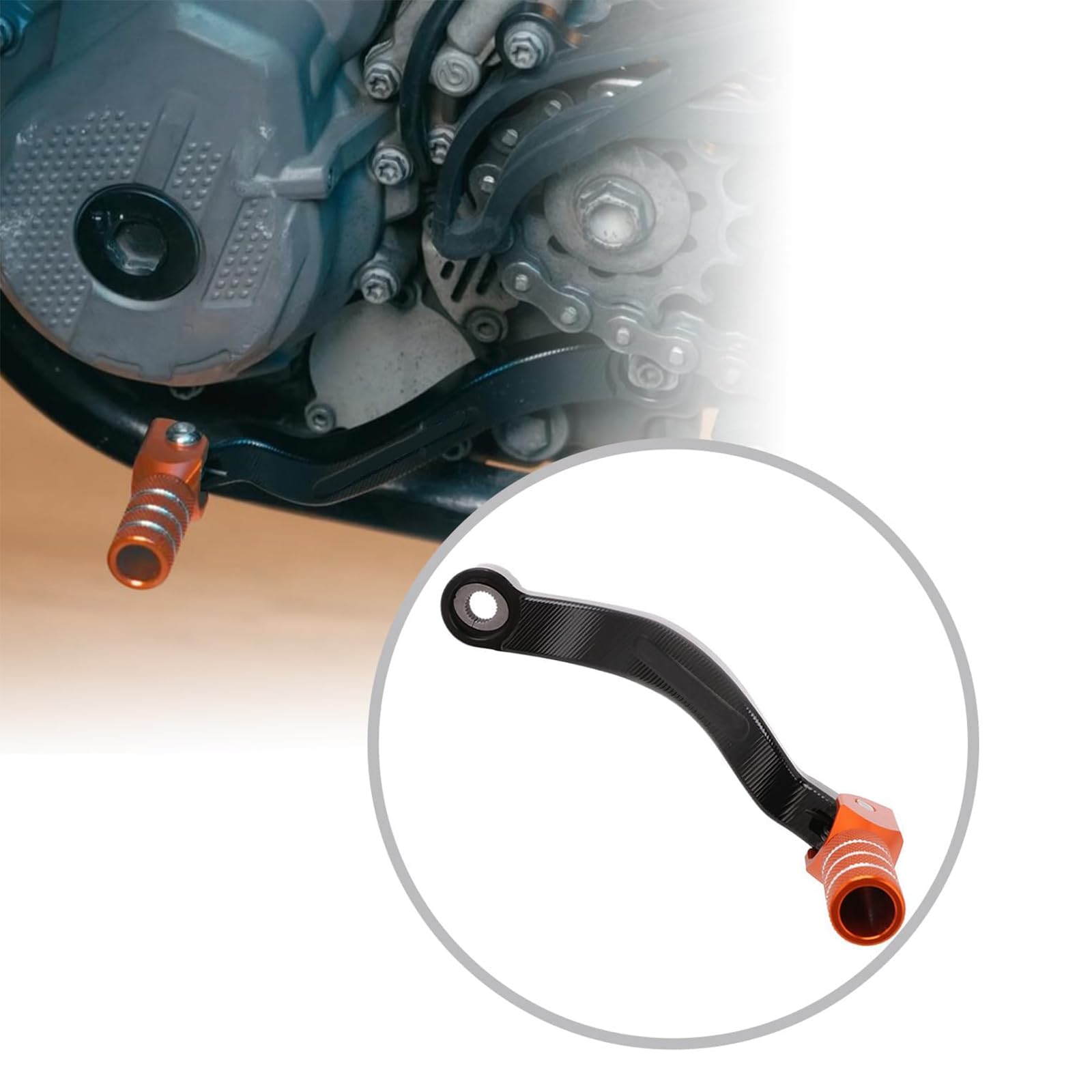 JFG RACING Leva Cambio Moto,Leva Cambio Pieghevole in Alluminio CNC per SX XC XCW SXF XCFW EXC EXC-R MXC XCF SMR XCR-W FC FE FS Arancione