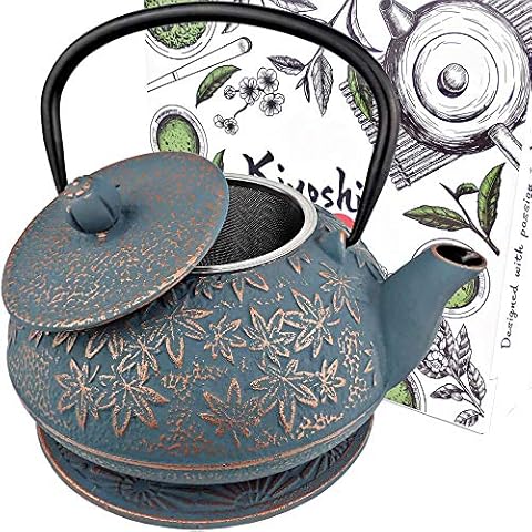 Japanese Cast Iron Teapot with Infuser and Trivet Cover