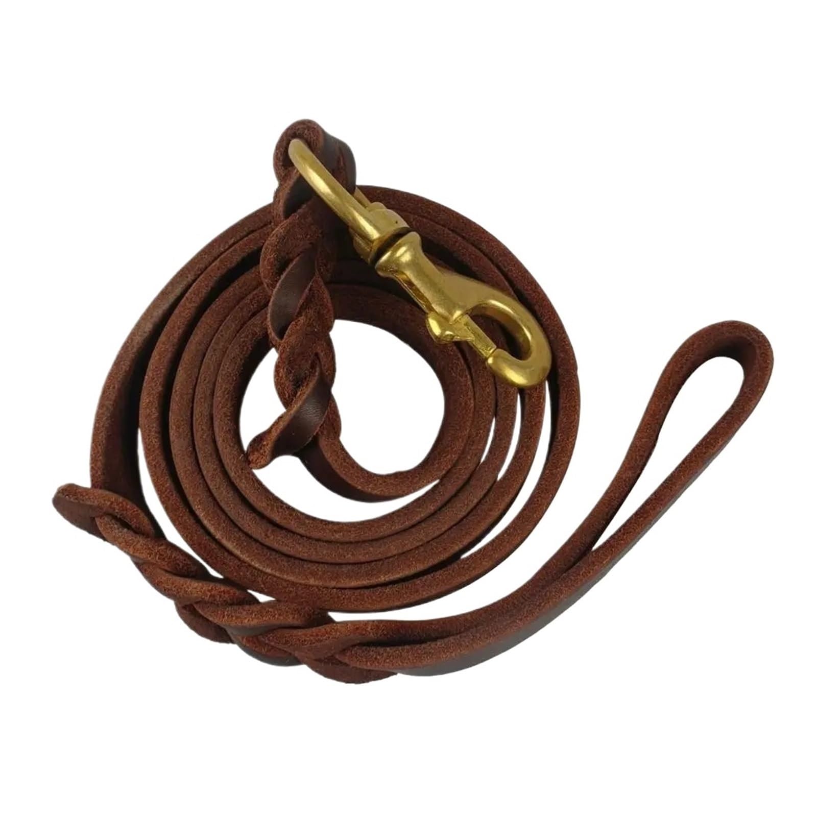 Guinzaglio for cani intrecciato in pelle Corda da trazione lunga e morbida for animali domestici Marrone Medio Grande(1.2x200cm)