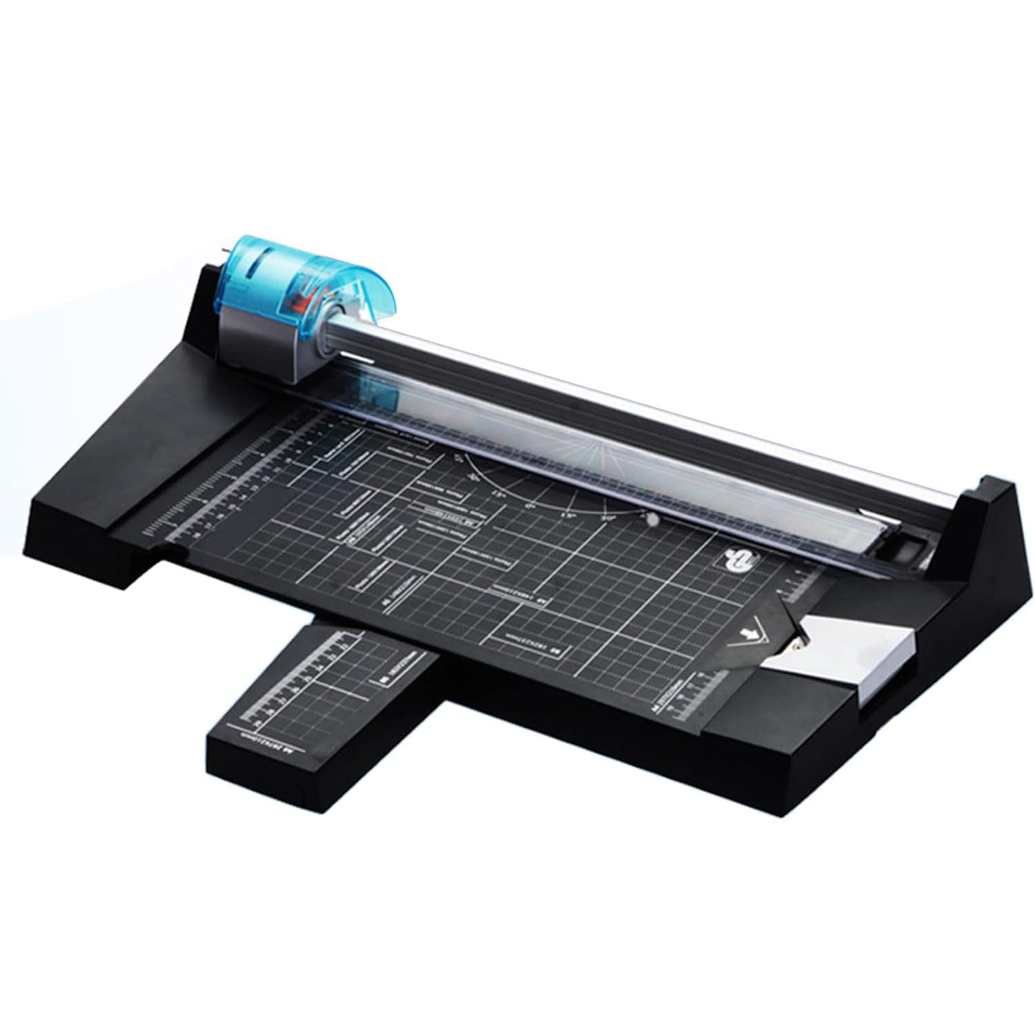 Taglierina Rotativa per Carta Resistente con 4 Lame - Taglierina Manuale per Carta per Linee Dritte/Ondulate/Punteggiate/Piegate - Griglie per Foto, Cartoline E Biglietti