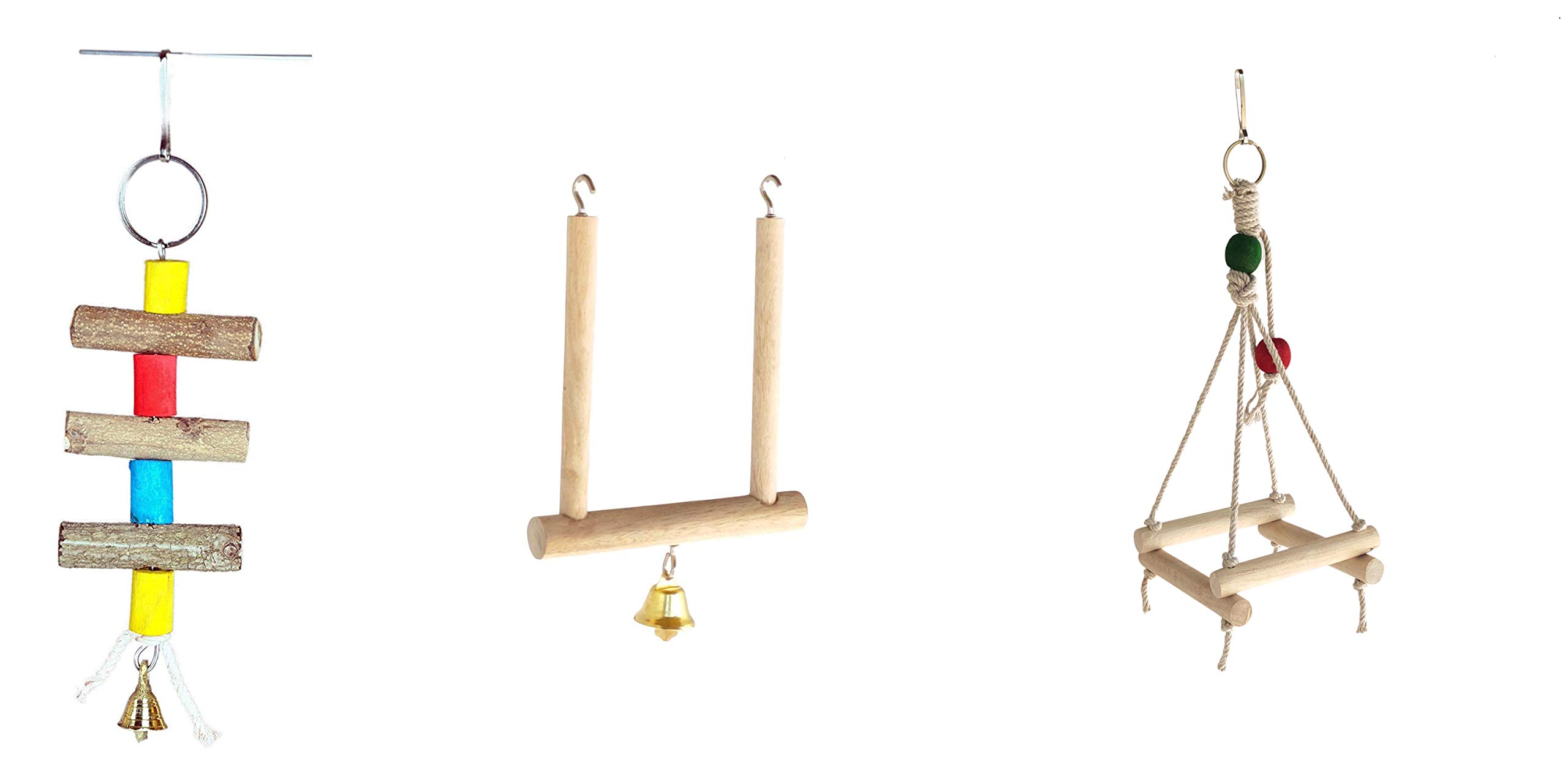 KSK Bird Parrot Swing Toys, Hanging Perches for Parakeets Cockatiels or Small Animals Parrot Ladders 3 Pack (B08WCN763X) Amazon Price History, Amazon Price Tracker