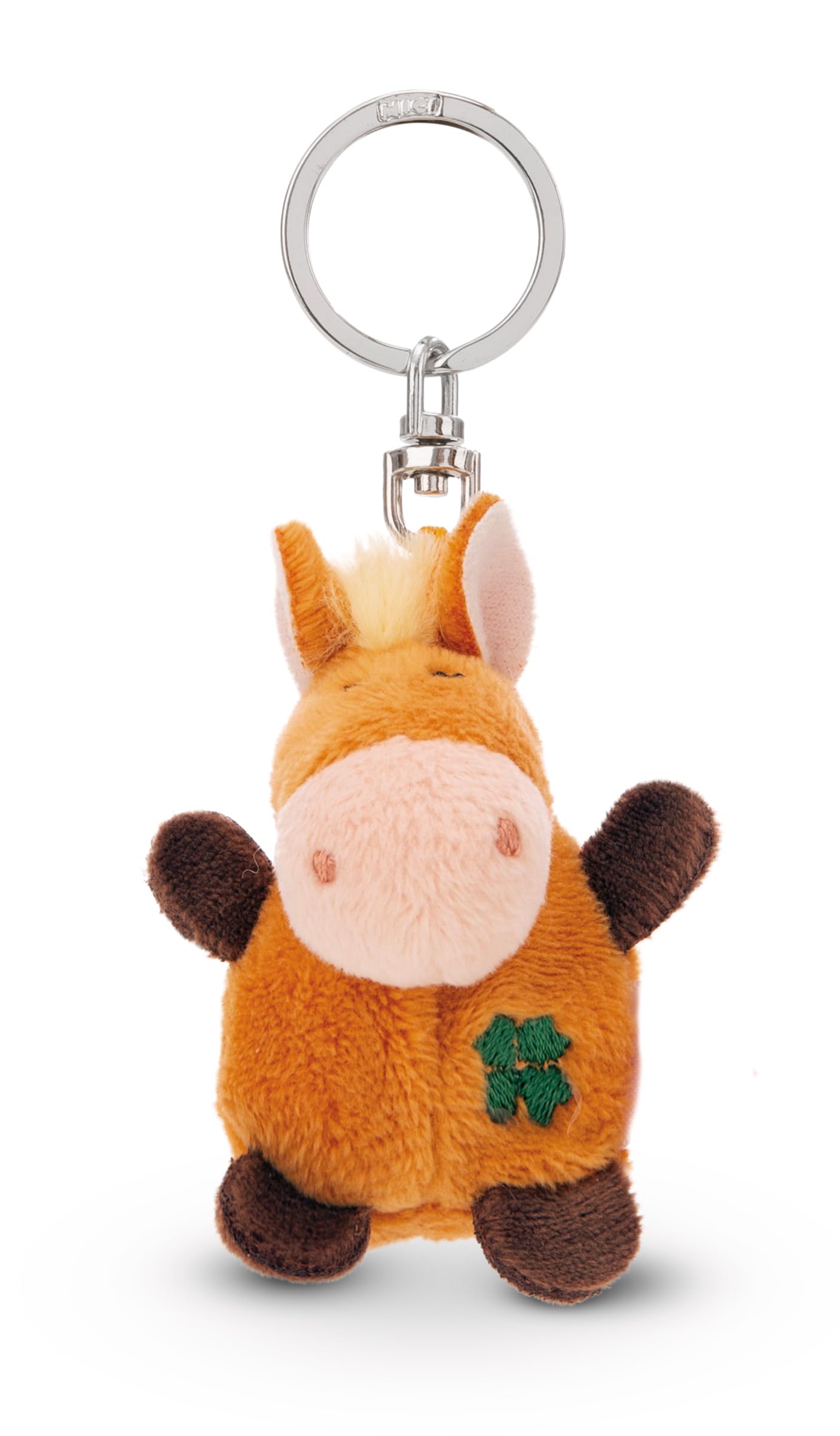 NICI Keyholder horse with cloverleaf 5cm - orange - A loyal companion for backpacks or bags, keychain for key rings & key holders for all ages | 62068