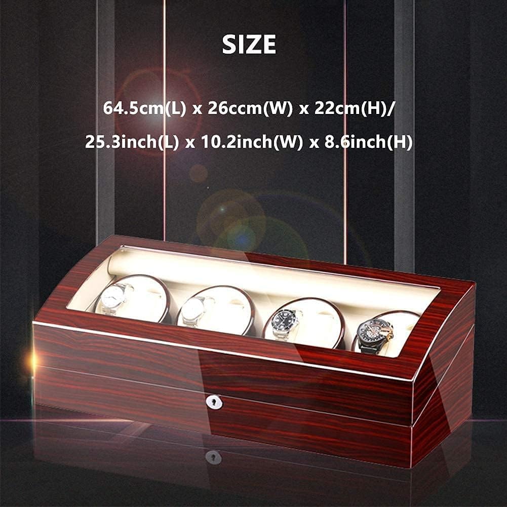 FENOKD Automatic Watch Winder Box for 8 Watches + 9 Storage Light Quiet Motor Large Capacity Wood Shell Piano Paint Exterior