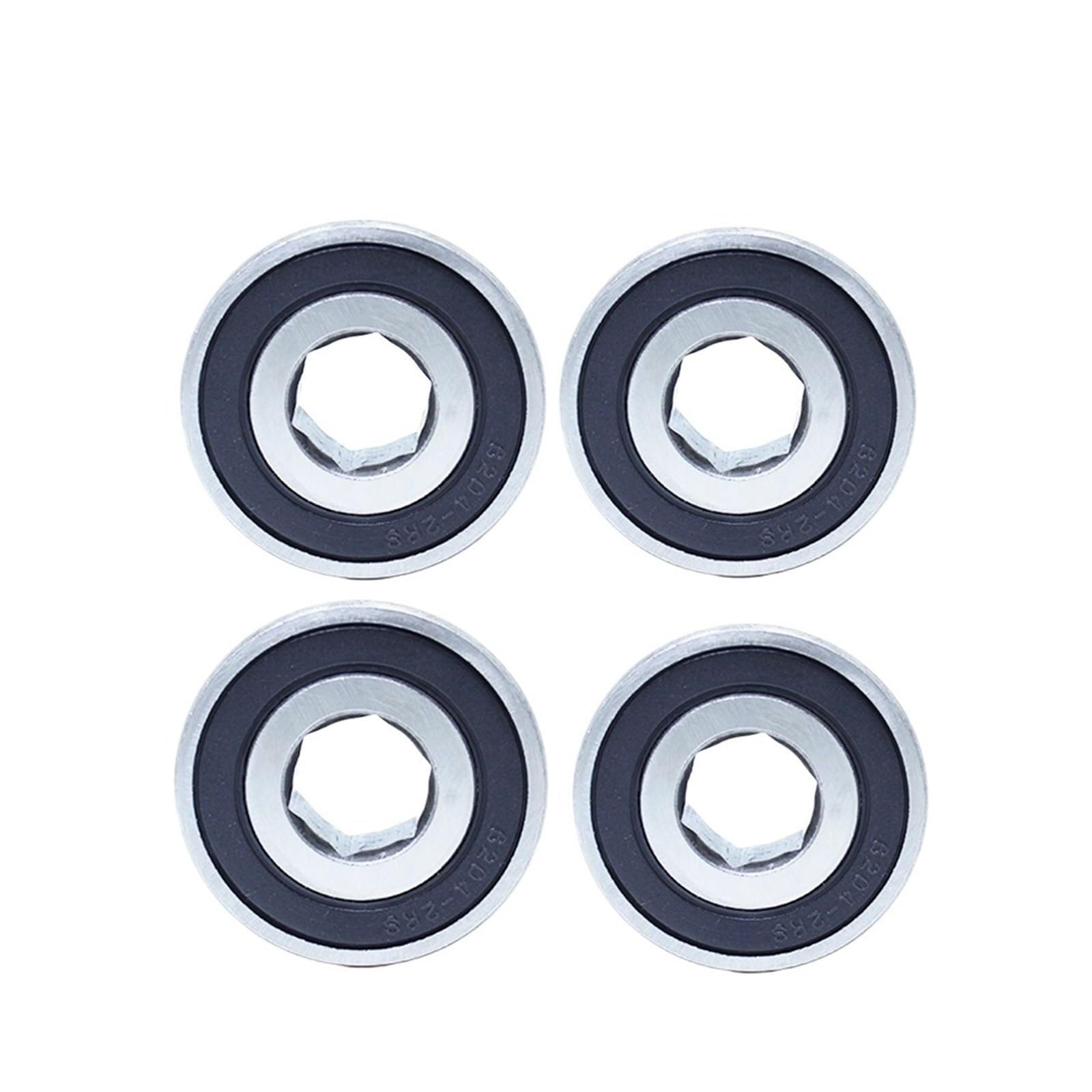 Industrial Shaft Bearings, 6202RS Hexagon Bearing ABEC-1 (4 PCS) 14x35x11mm Non-Standard Hex-Bore Ball Bearings 6202-2RS for Agricultural Planters