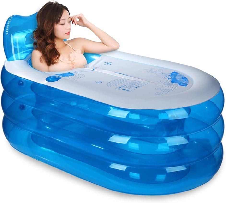 Thickening Inflatable Bathtub, Adult Child Bathtub PVC Foldable Portable Plastic Bath Tub