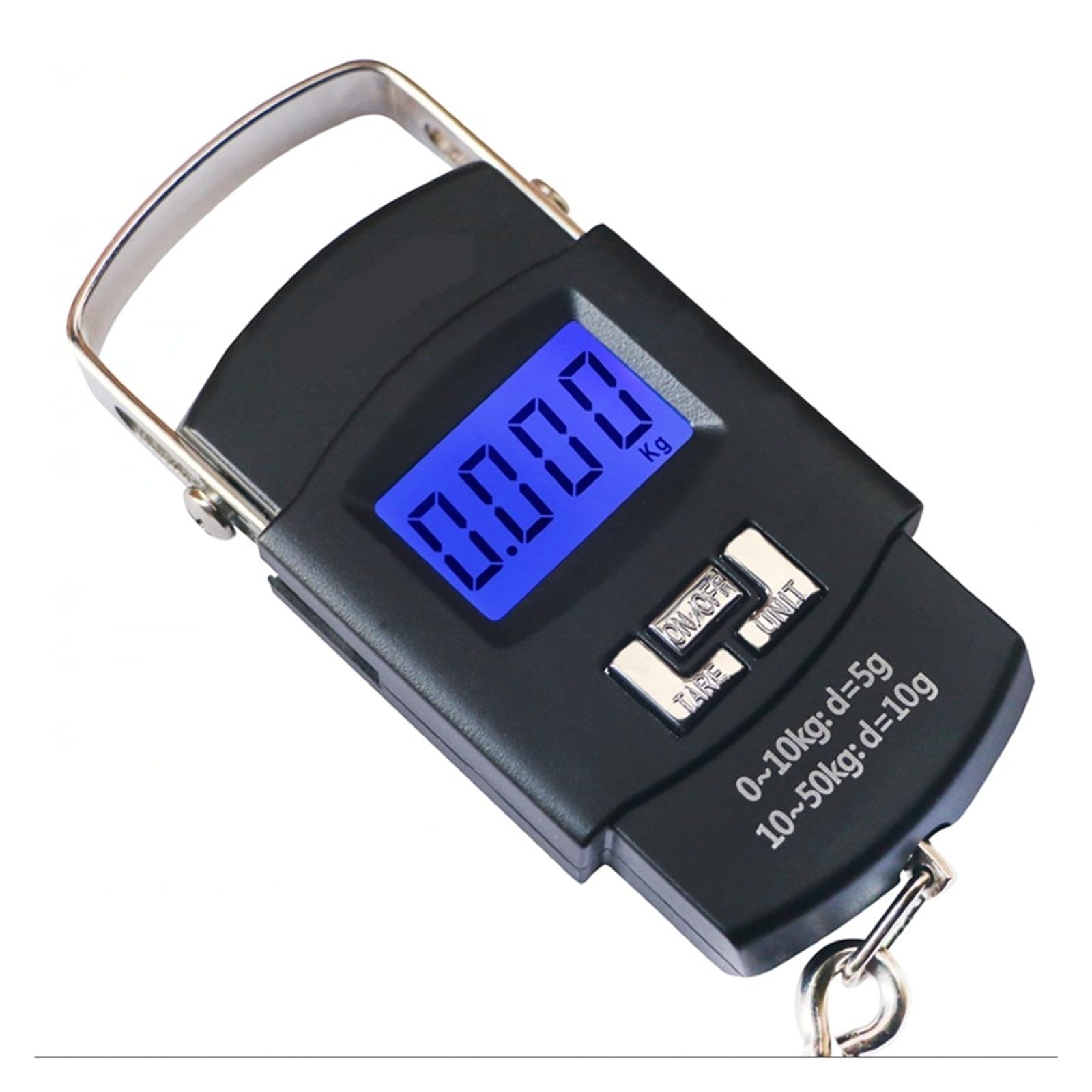 Báscula de gancho de pesca Digital LCD de 50KG y 5g, báscula de bolsillo for maleta, grúa, báscula de cocina, balanza de pesaje colgante for equipaje de Metal para construcción, fábrica