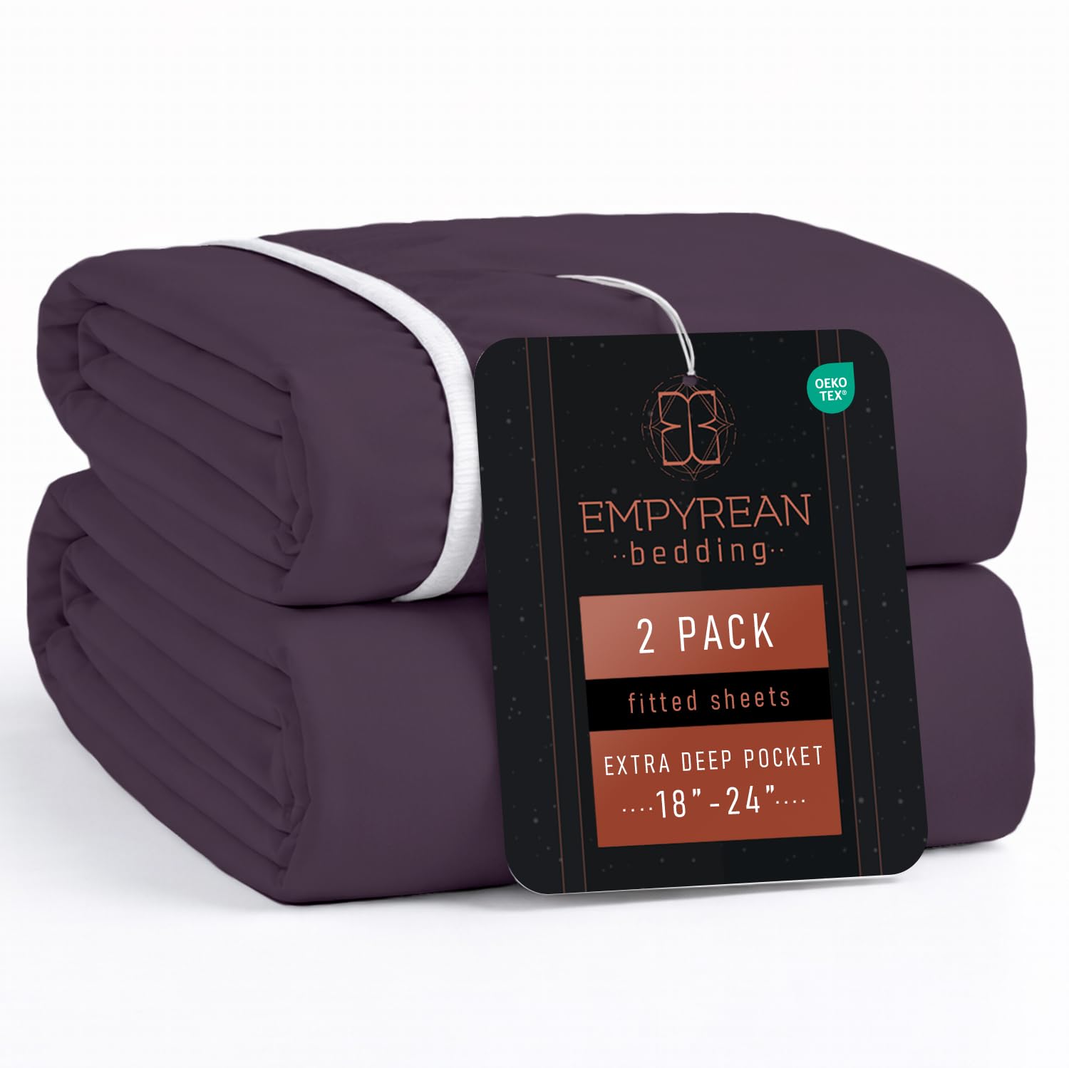 Empyrean 2 Pack Purple Fitted Sheet Extra Deep Pocket
