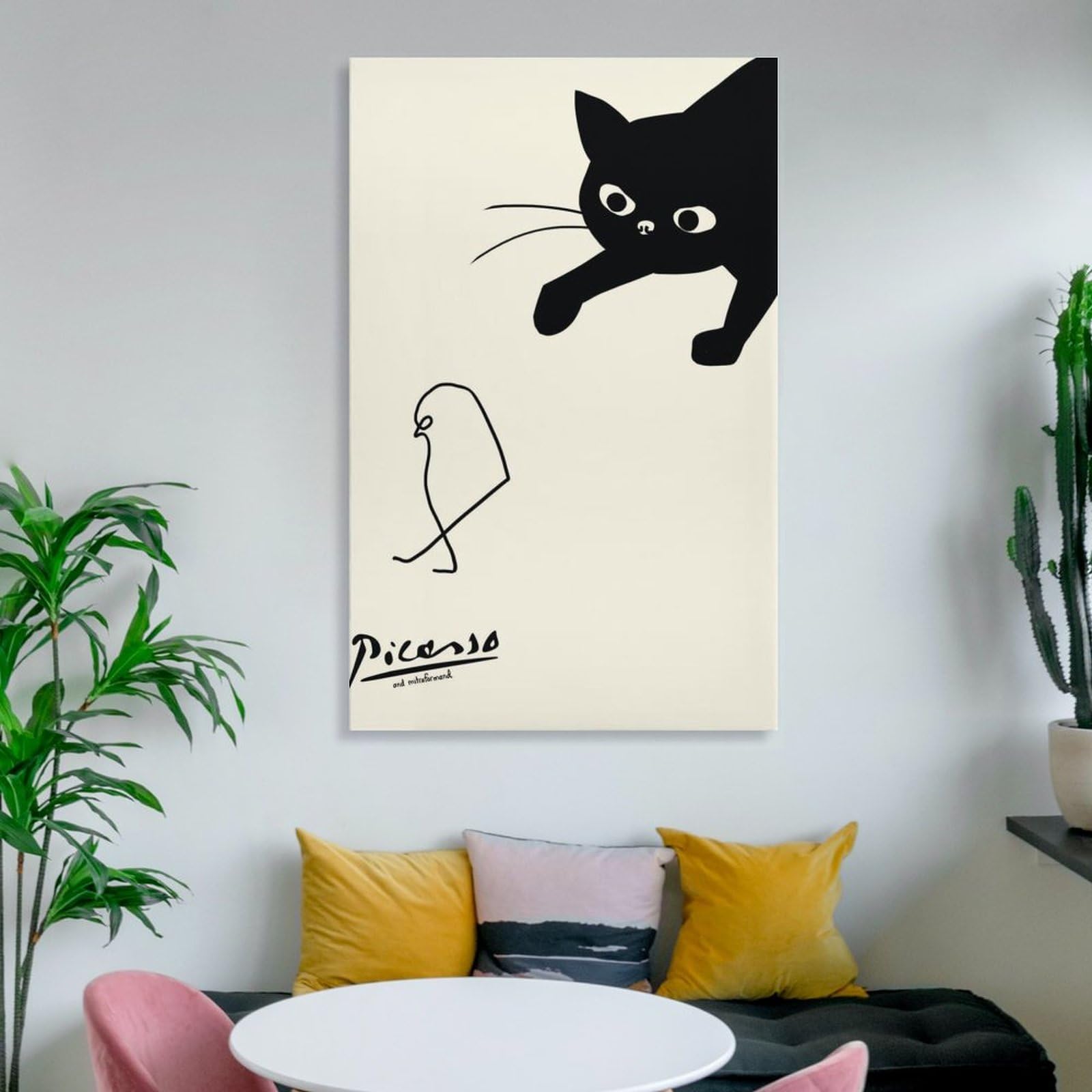 Amazon.co.jp: ピカソ 猫とひよこの絵画ポスター アートパネル