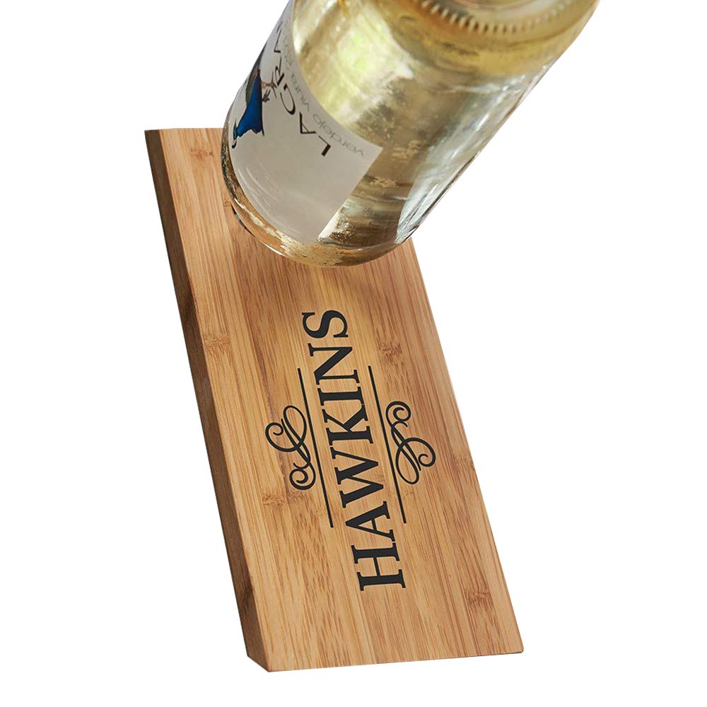 GiftsForYouNow Family Name with Swirls Personalized Wine Bottle Holder, Black