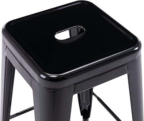 Miniatura 7 de Taburete Vogue Furniture Direct de 24 pulgadas, taburete de metal sin respaldo, taburete alto para encimera de interior o exterior con asiento