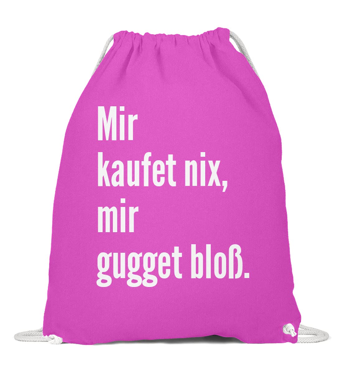 Cochon en coton pour sac de gym fuchsia synonyme de bonheur - 3