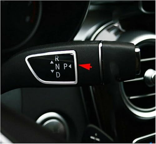 Miniatura 6 de jfqm - Juego de 2 fundas para palanca de cambios de automóvil, ajuste para Benz C E B GLC CLA GLA GL GLE GLS ML Class aleación de aluminio plateada