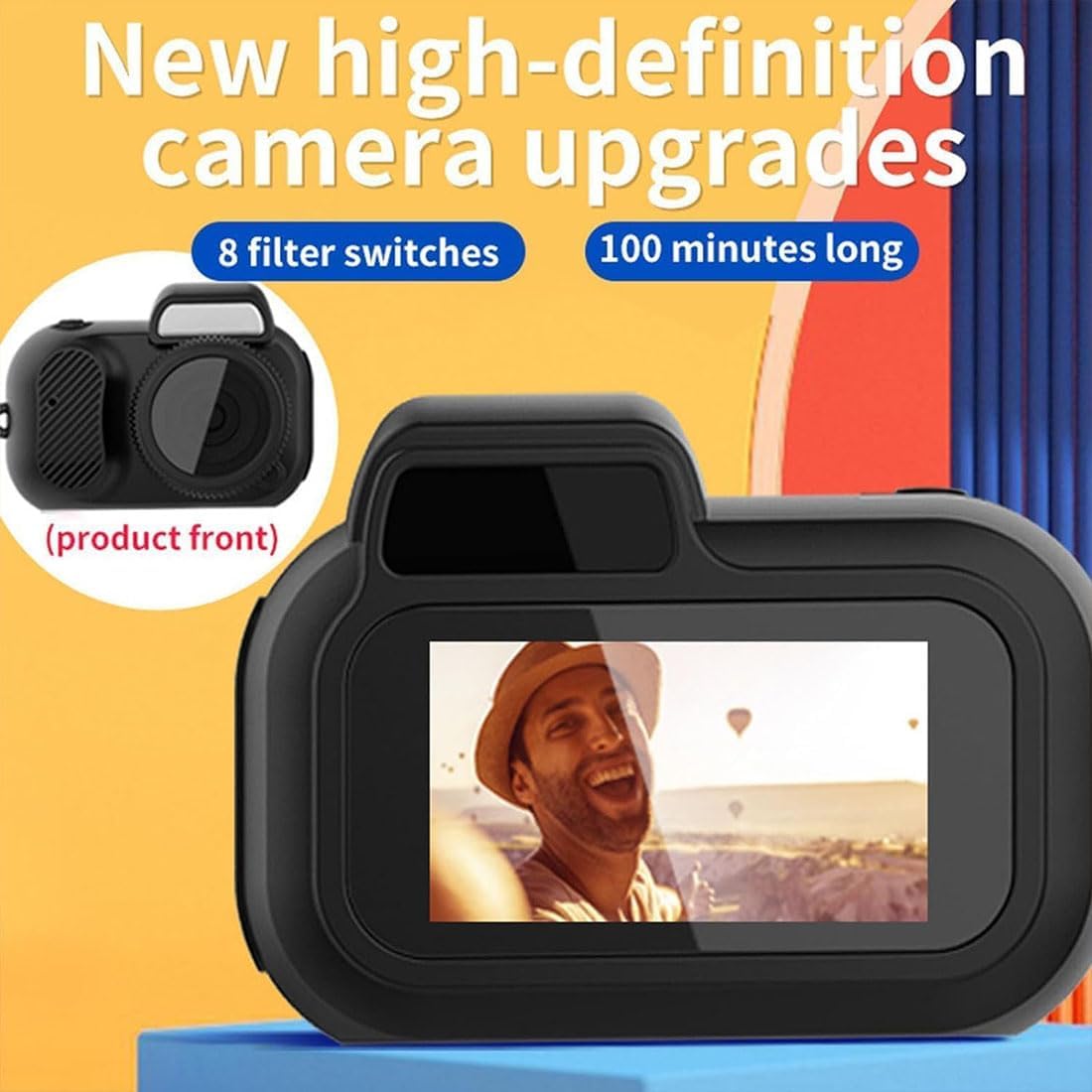 Mini Keychain Camera, Zoomu Mini Camera Keychain, 1080p HD MINI Retro Cameras with Sd Card, Support OTG Upload to Phone or Computer, Eight Filters, 100 Mins Battery Life (128GB)