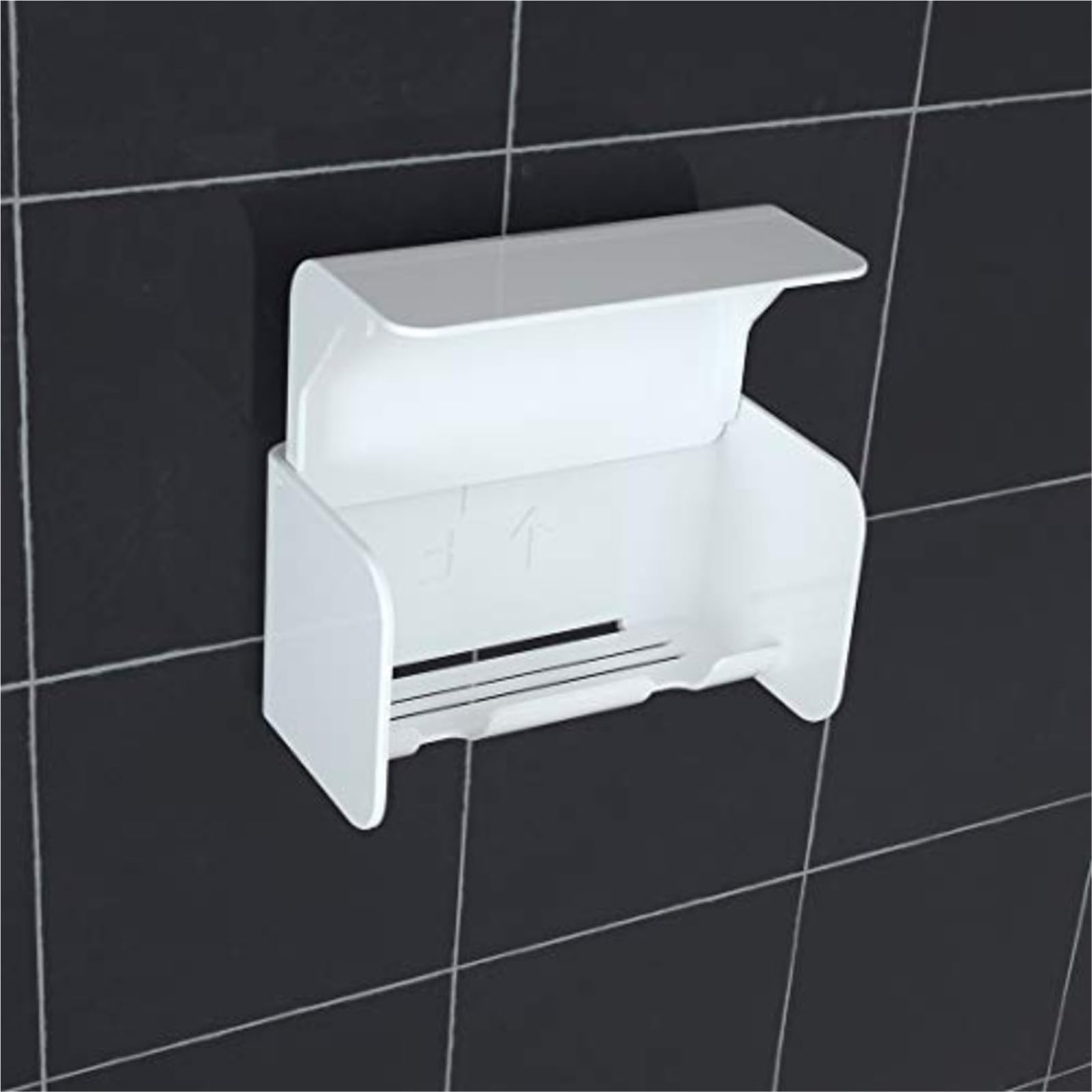 Porta Spazzolini Da Parete Portaspazzolino autoadesivo 2 slot | Supporto a parete con copertura for bagno doccia
