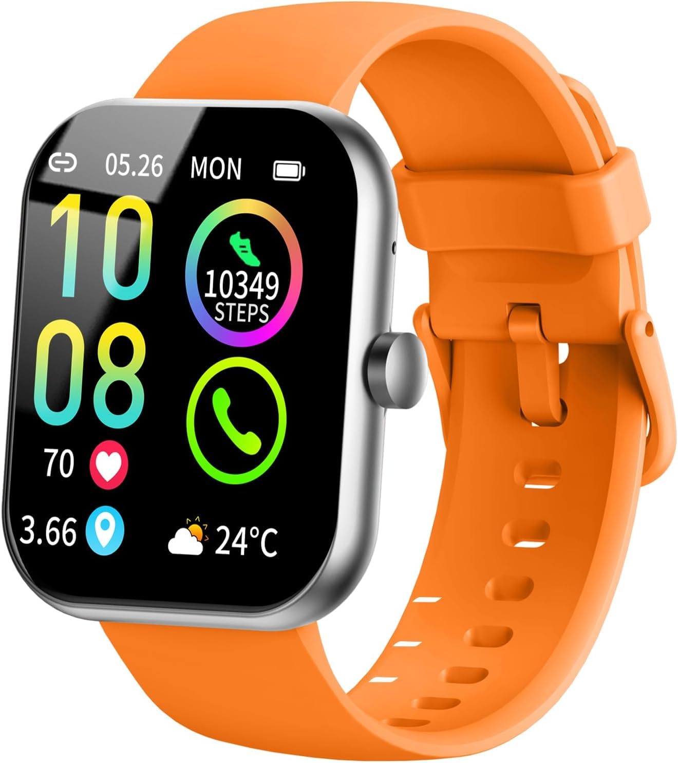 Reloj Inteligente Hombre Mujer, 1.96" Smartwatch con Llamada Bluetooth, Pulsómetro/Monitor de Sueño/SpO2/Podómetro, 113+ Modos Deportes Pulsera Actividad Impermeable IP68 Smart Watch para Android iOS
