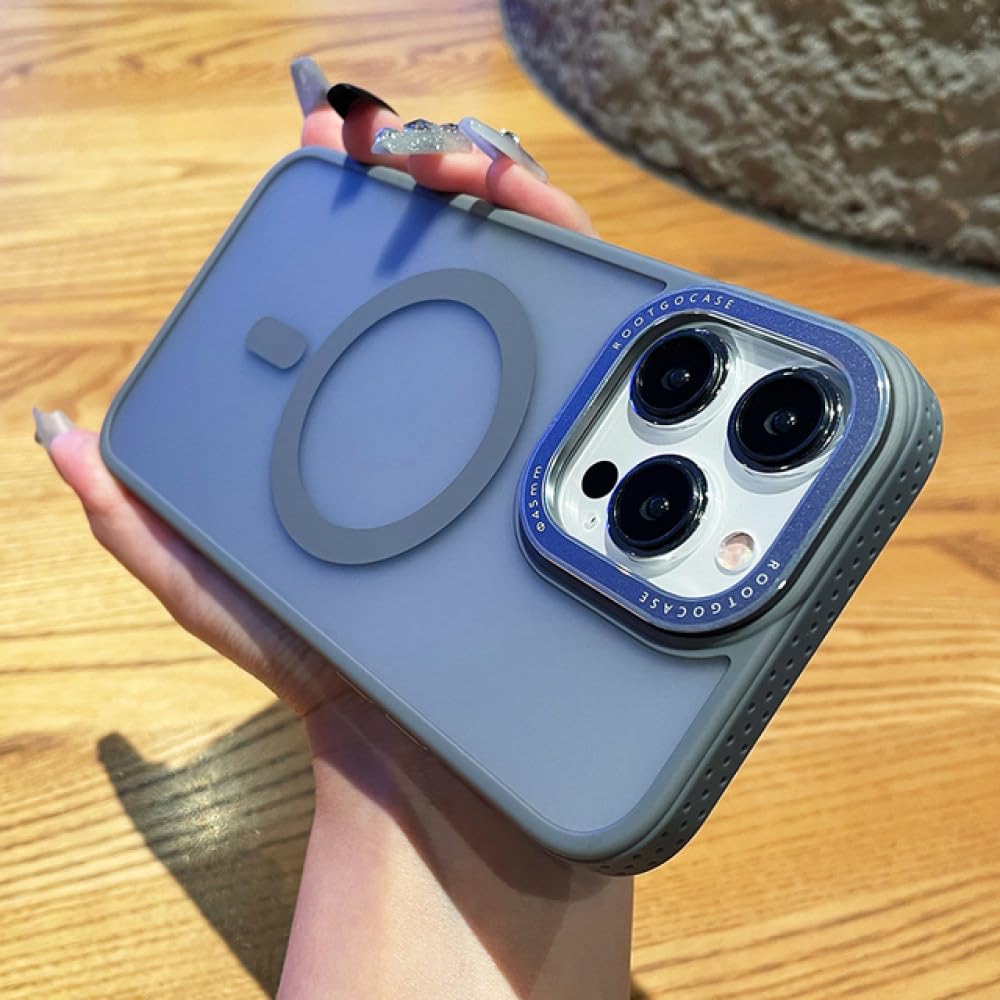 Coque antichoc iPhone 14 étui magnétique gris mat contre les chutes