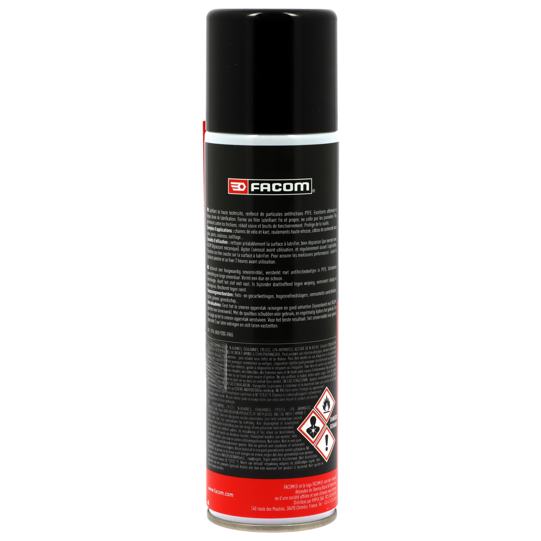 FACOM 006115 Super Lubrifiant PTFE 250 ml – Chaines, câbles, méchanismes