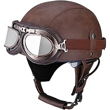 Lightweight Open Face Motorcycle Half Helmets with Sunshield Jet Helmet Men and Women Scooter Half Helmets DOT Approved Skull Cap Helmet for Electric Scooter
